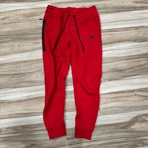 New Season Red Nike Tech Fleece Joggers